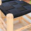 Moroccan Eucalyptus and Woven Leather Stool