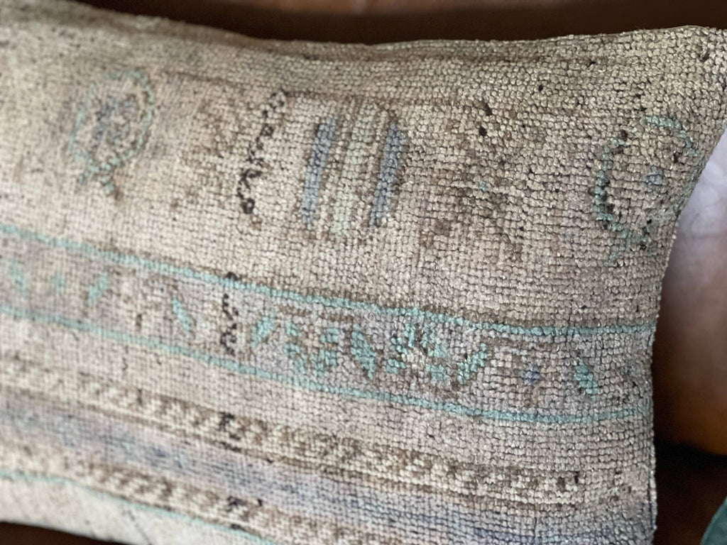 Pastel Vintage Turkish Rug Pillow | Aysu 16x24