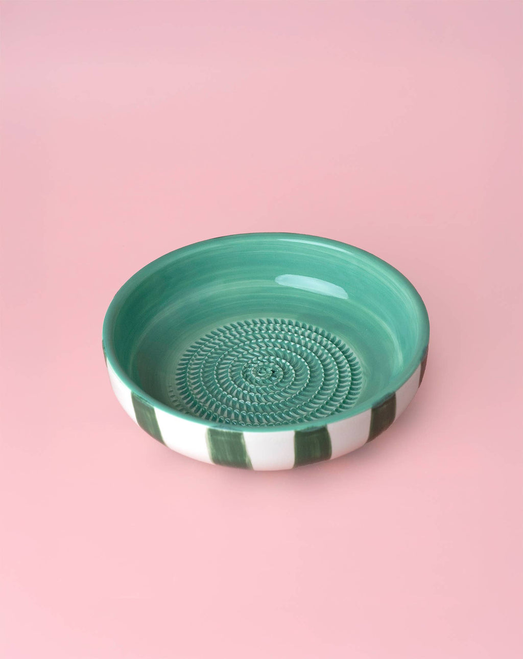 Garlic Grater Plate - Large Ceramic Green Jade