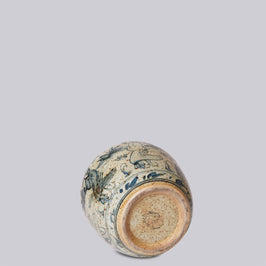 Rustic Porcelain Scholars Small Round Vase