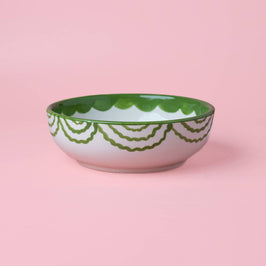 Medium Ceramic Garlic Grater Bowl - Green Roots