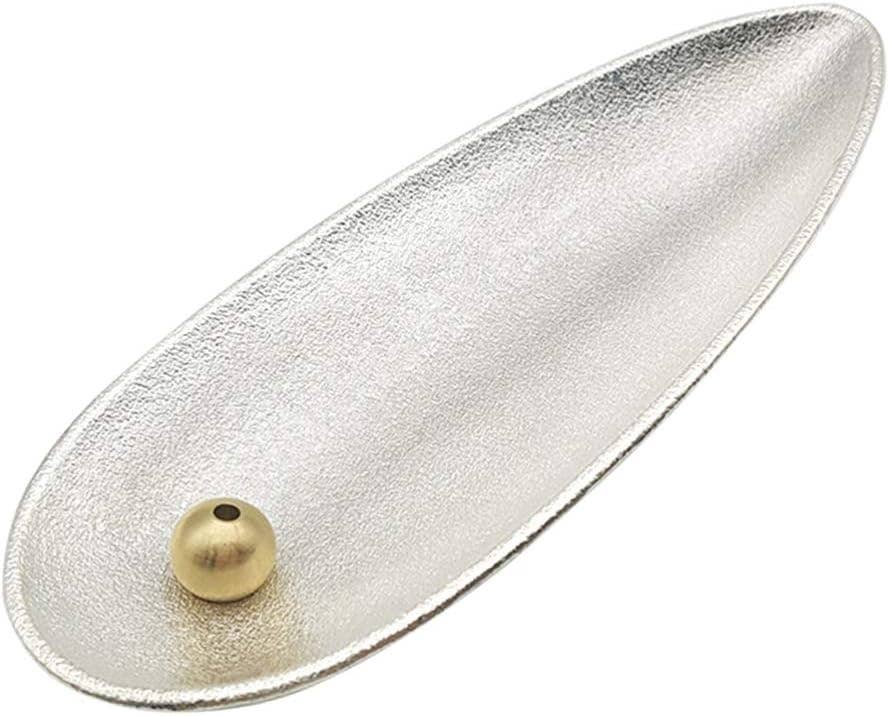 Silver Leaf-Shaped Copper Incense Holder – 5.5" x 2"