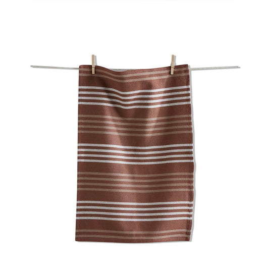 Basket Weave Stripe Dishtowel Ochre