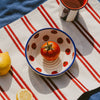 Medium Ceramic Grater Plate - Red & Blue