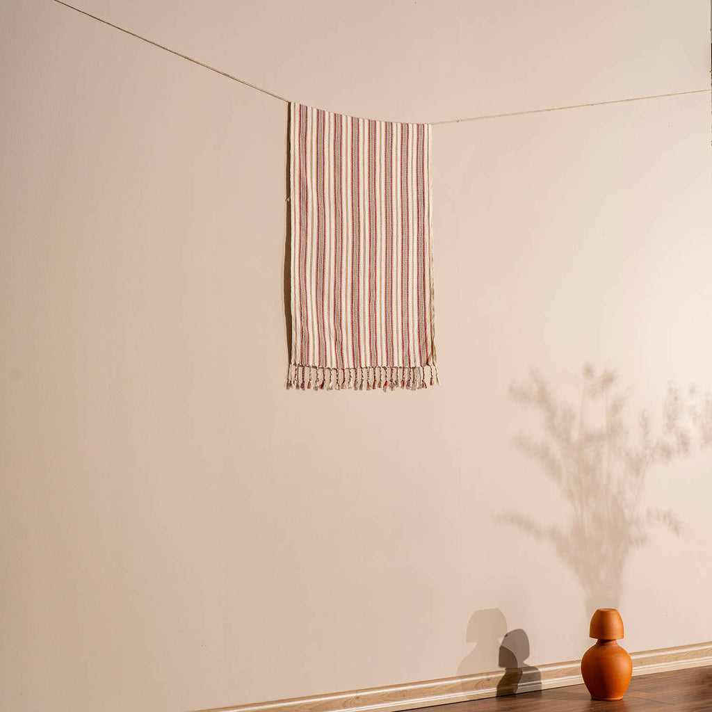 Turkish Hand/Dish Towels Peshtemal - Striped Red