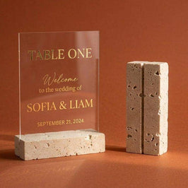 Small Travertine Marble Card Holder Wedding Place Card Stand