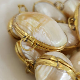 Mini Gold Mother of Pearl Trinket Box