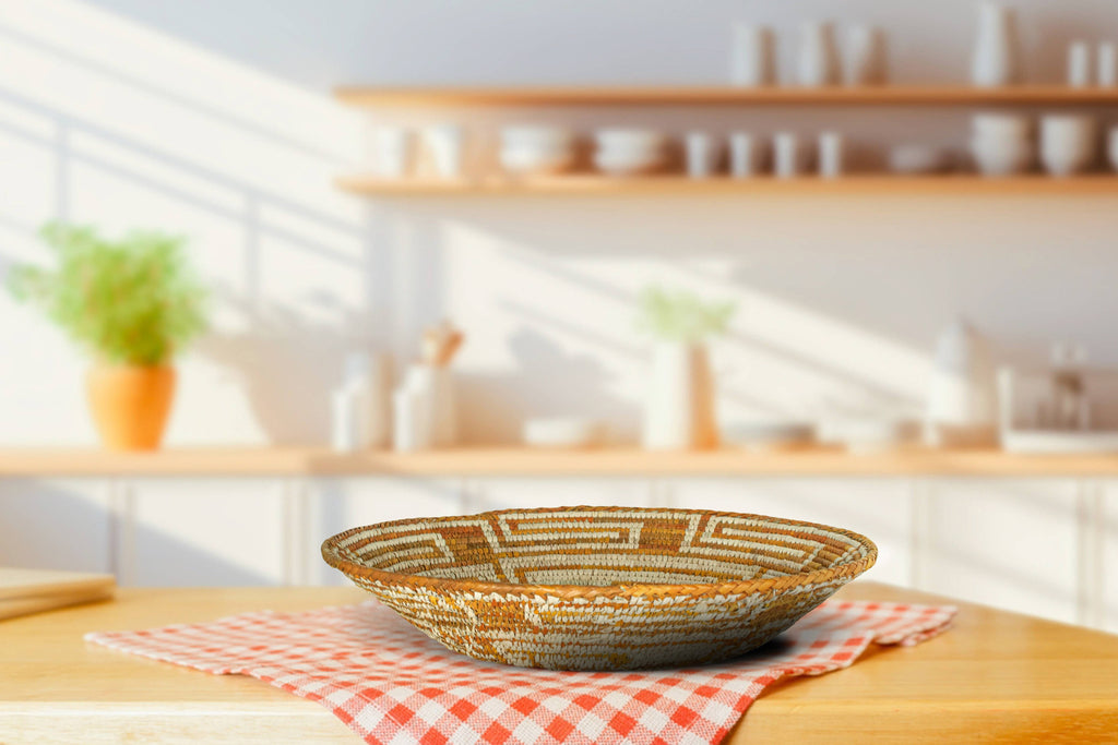 Sunset Orange Abstract Basket