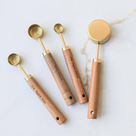 Wood Handle Measuring Spoons Set