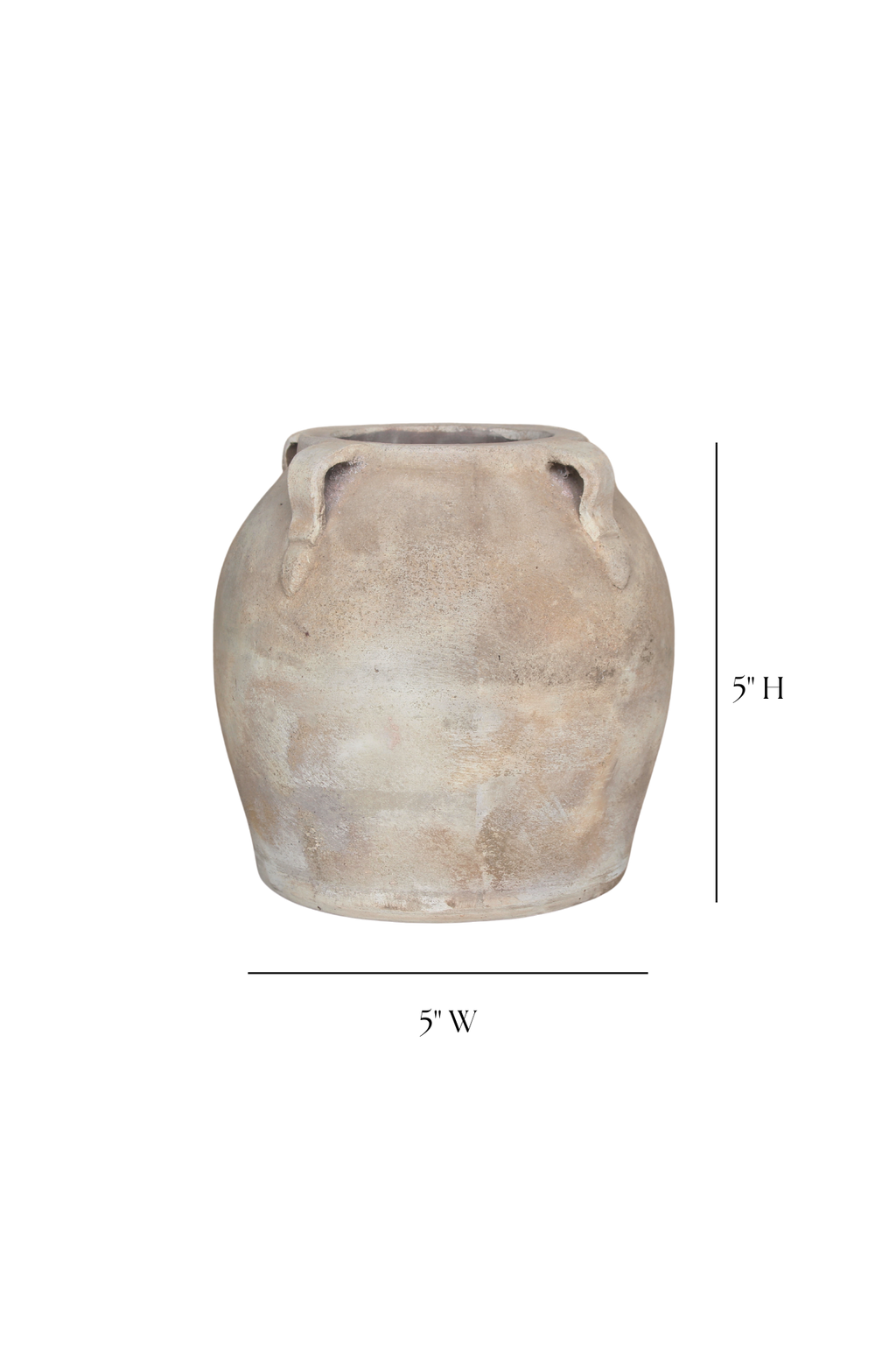 Blanc Beige Wash Vase With Handles Small