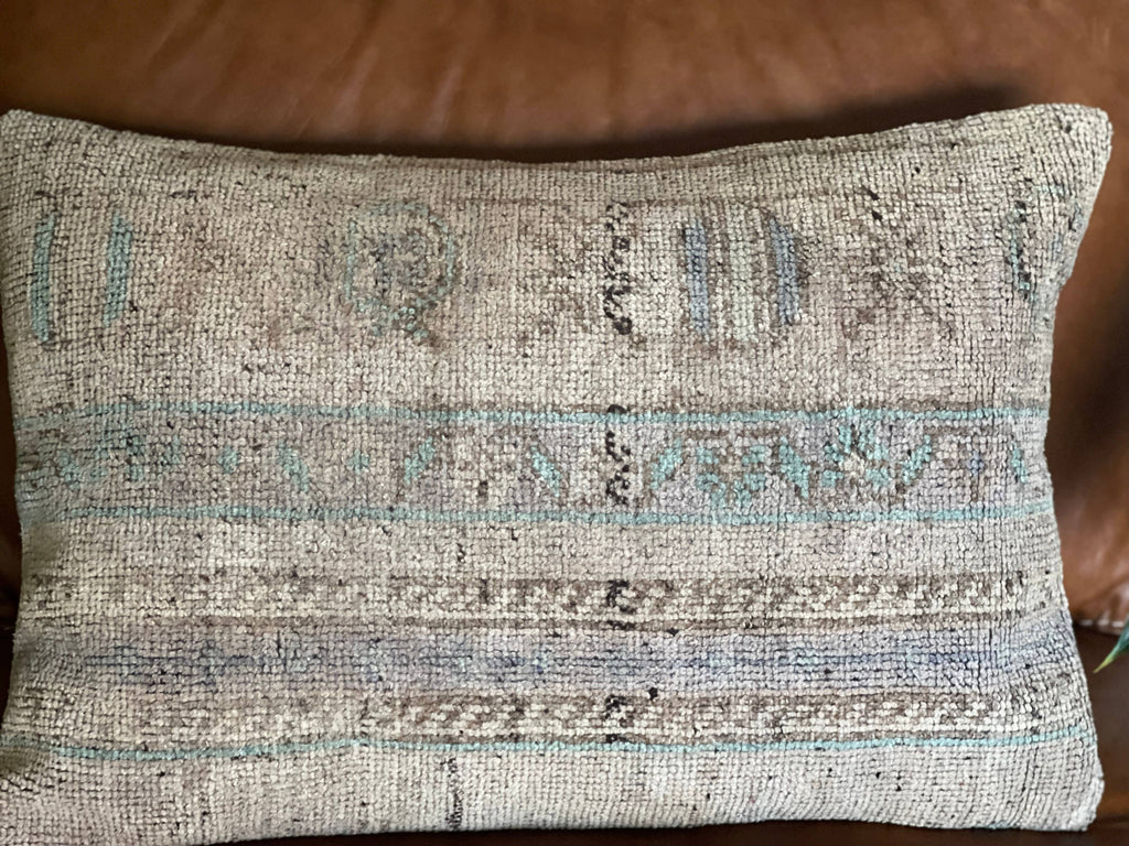 Pastel Vintage Turkish Rug Pillow | Aysu 16x24