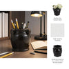 Black Ceramic Pen Holder w/ Handles