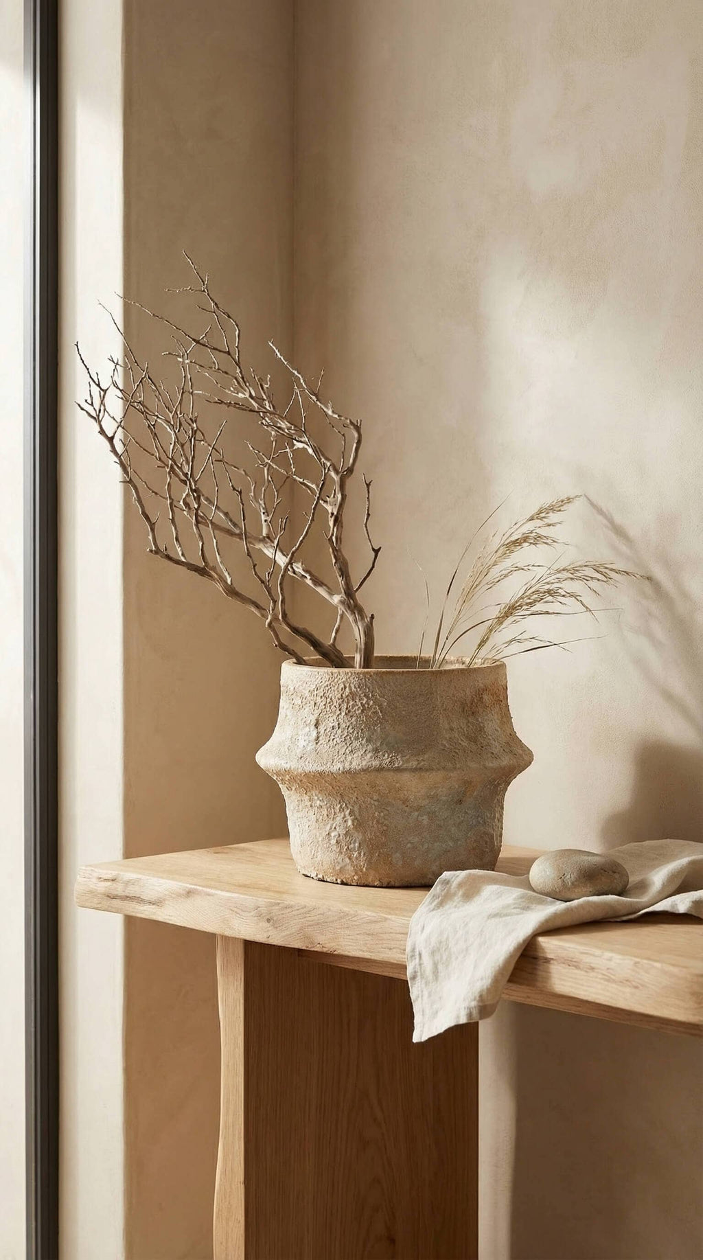 Ceramic Planter Pot, Textured with Drainage - Solene