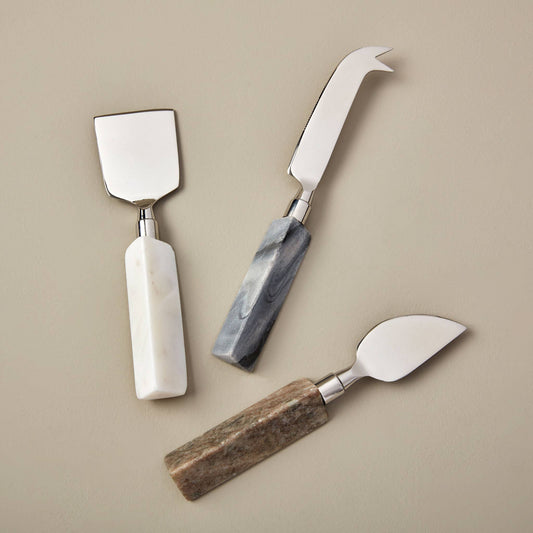 Geometric Marble Triangular Cheese Spreaders