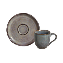 Organic Espresso coffee cup and Saucer 4.06 Oz Tourmaline