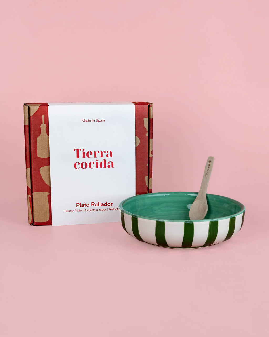 Garlic Grater Plate - Large Ceramic Green Jade