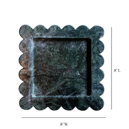 Green Marble Scalloped Tray