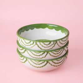Medium Ceramic Garlic Grater Bowl - Green Roots