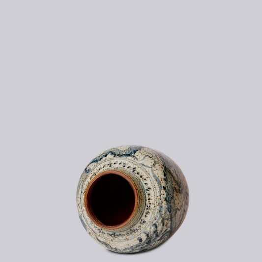 Rustic Porcelain Dragon Small Round Vase