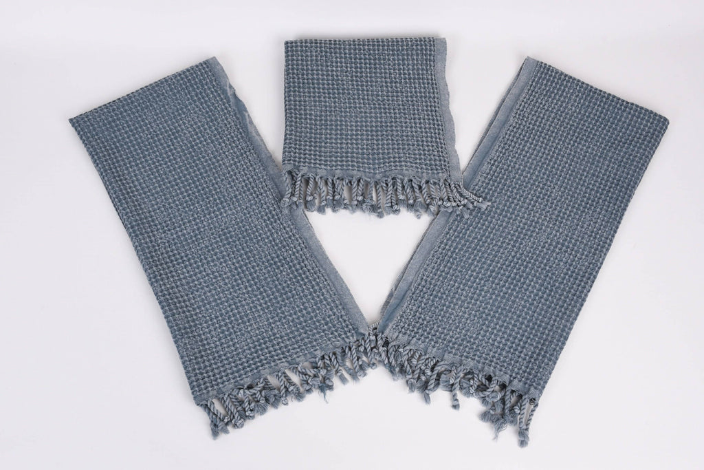 Organic Turkish Cotton Waffle Weave Hand Towel 20"x40"