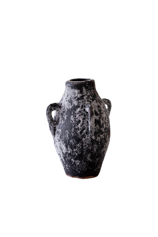 Thassos Four Handle Vase Black