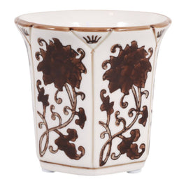 Lavender Verbena Brown Ceramic Fluted Scented Candle