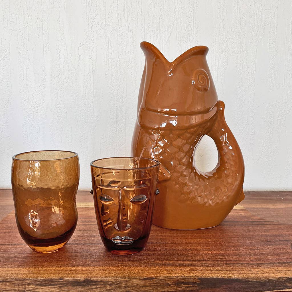 Amber Curved Drinking Glasses