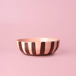 Ceramic Grater Bowl - Pink & Chocolate