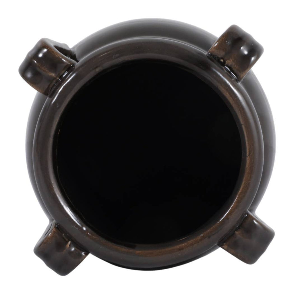 Black Ceramic Pen Holder w/ Handles