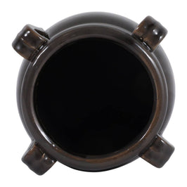 Black Ceramic Pen Holder w/ Handles