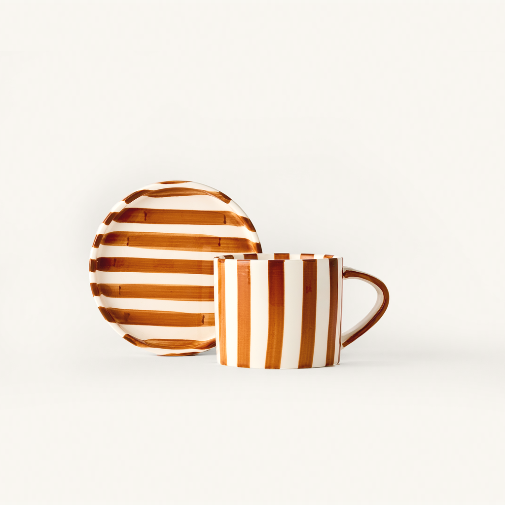 Striped Cafe Set (cup & saucer)
