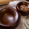 Sm Round Turned Serving Bowl Dark Walnut Dia 9.84"