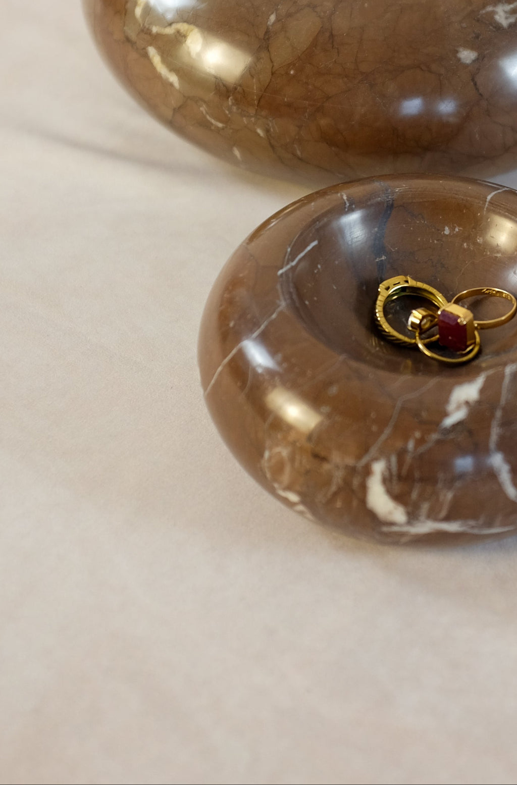 Donut Jewelry Dish - Dark Marina Pink Marble