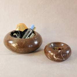 Donut Jewelry Dish - Dark Marina Pink Marble