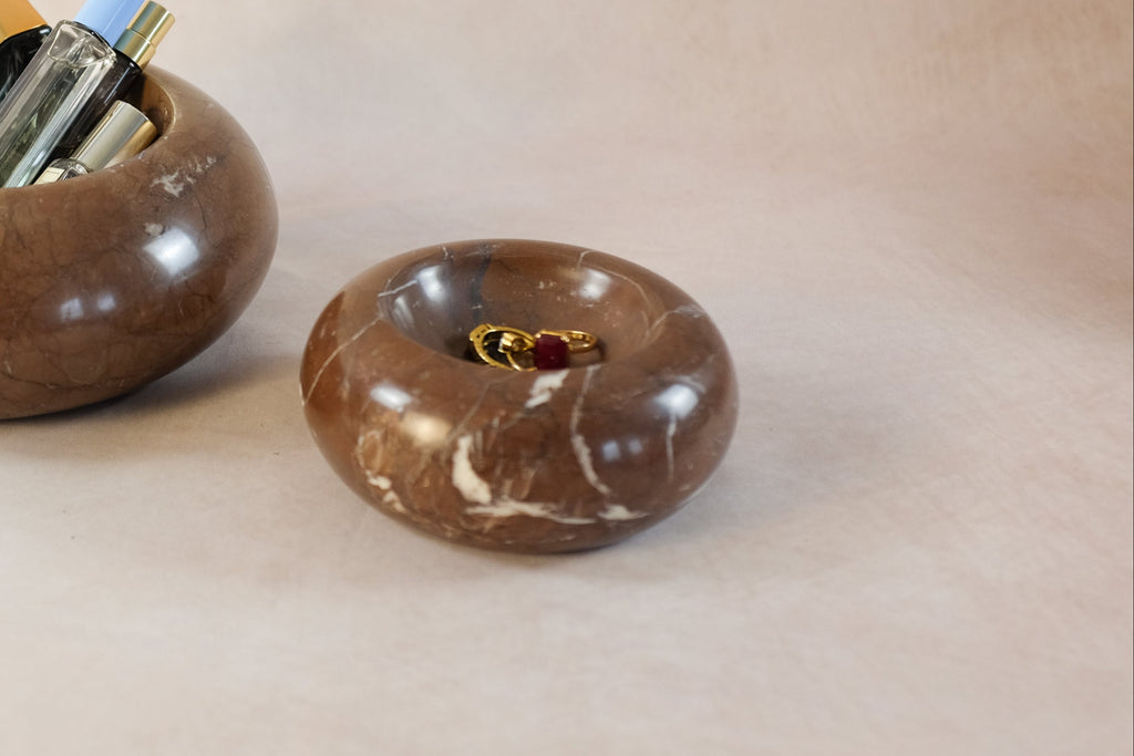 Donut Jewelry Dish - Dark Marina Pink Marble