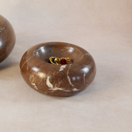 Donut Jewelry Dish - Dark Marina Pink Marble