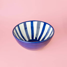 Artisanal Blue & White Ceramic Serving Bowl