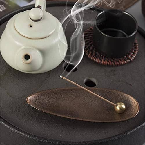 Elegant Leaf-Shaped Copper Incense Holder – 5.5" x 2"
