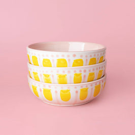 Medium Ceramic Garlic Grater Bowl - Yellow Valentina