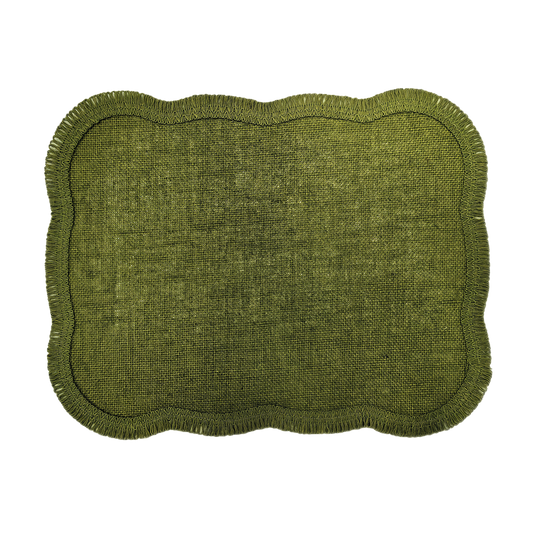 Green jute rectangular placemat set pm 35x45cm