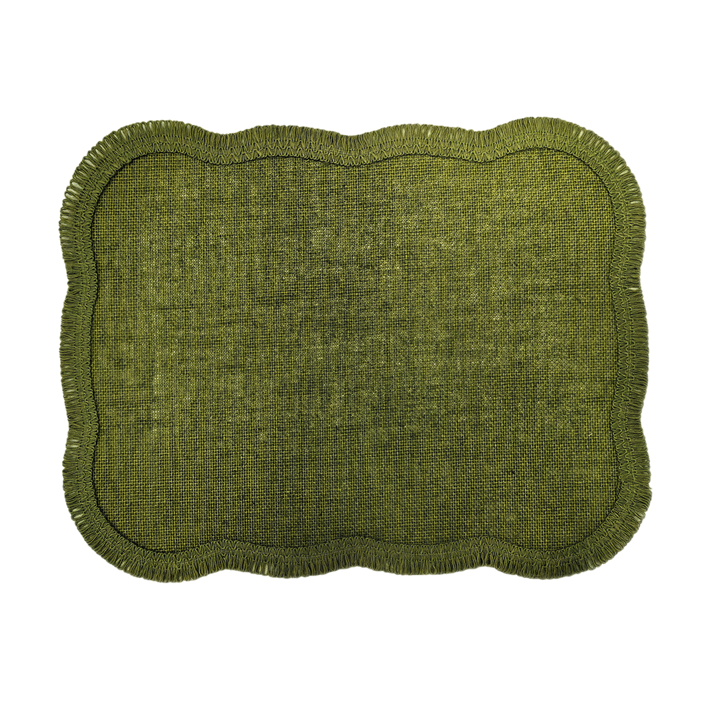 Green jute rectangular placemat set pm 35x45cm
