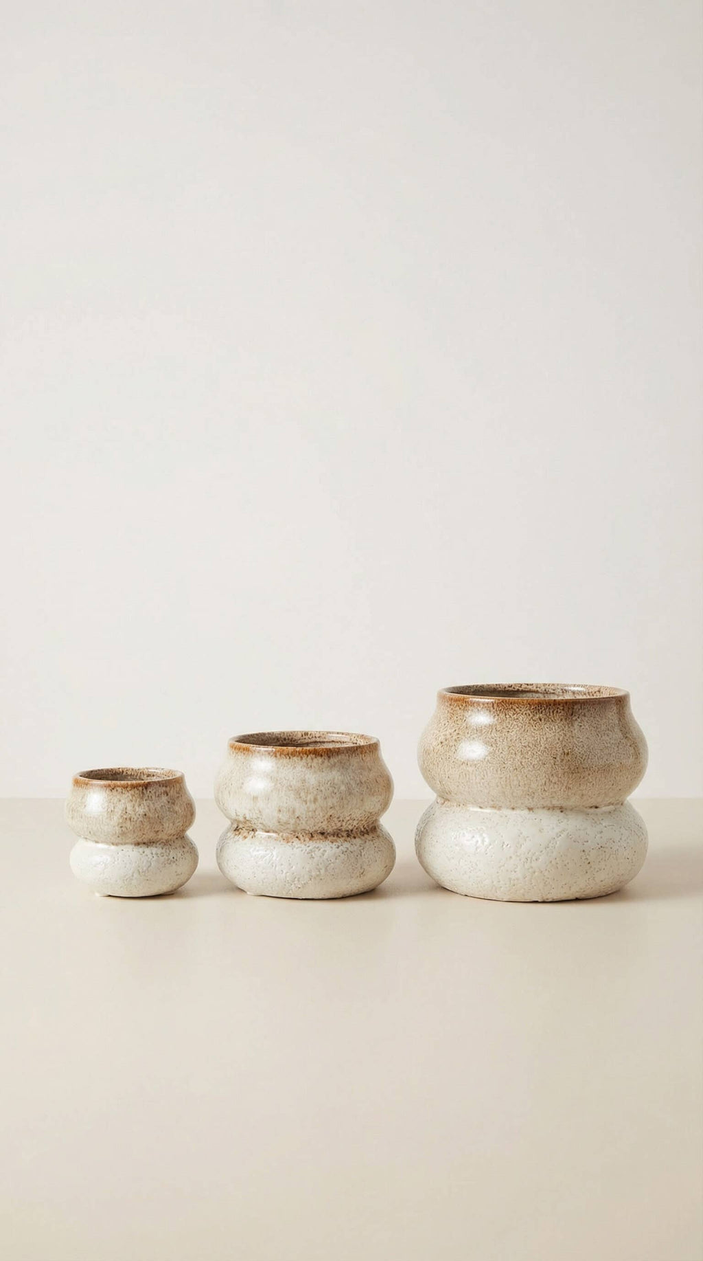 Ceramic Planter Pot, Stacked with Drainage - Noemi