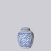 Blue and White Porcelain Scrolling Peony Round Jar