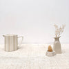Sand striped pitcher L16 W10.5 H12cm