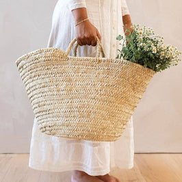 Moroccan Farmers Shopping Basket - Straw
