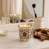 Plumeria Brown and White Ceramic Scented Candle
