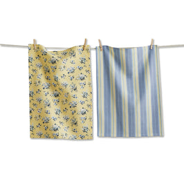 Yellow Floral Bouquet Dishtowels - Each Sold Separately