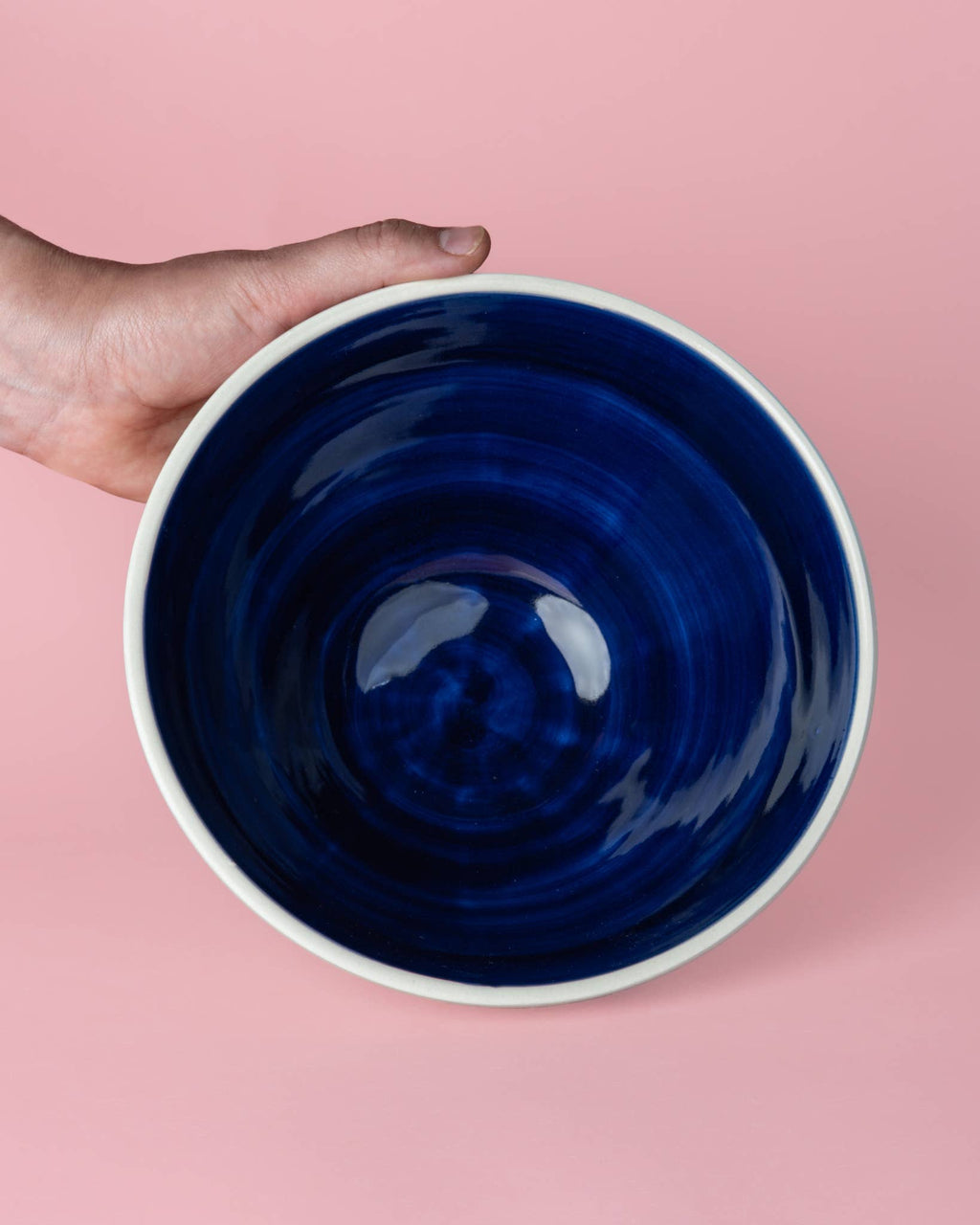 Ceramic Salad Bowl 1.5 L - 21 cm - White & Blue - Pomodoro