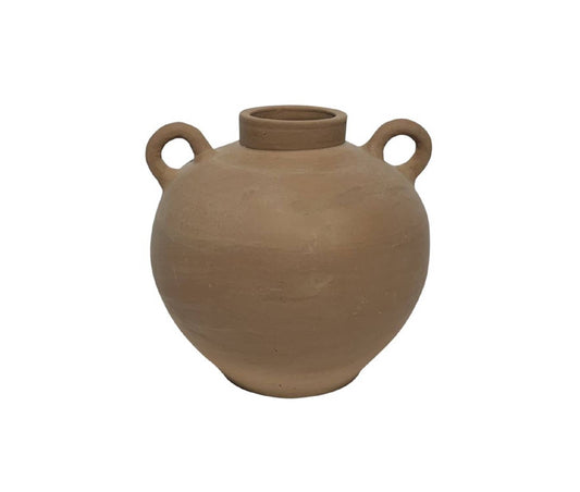 Terracotta Vase Natural H 9.8" & Dia 10.4"