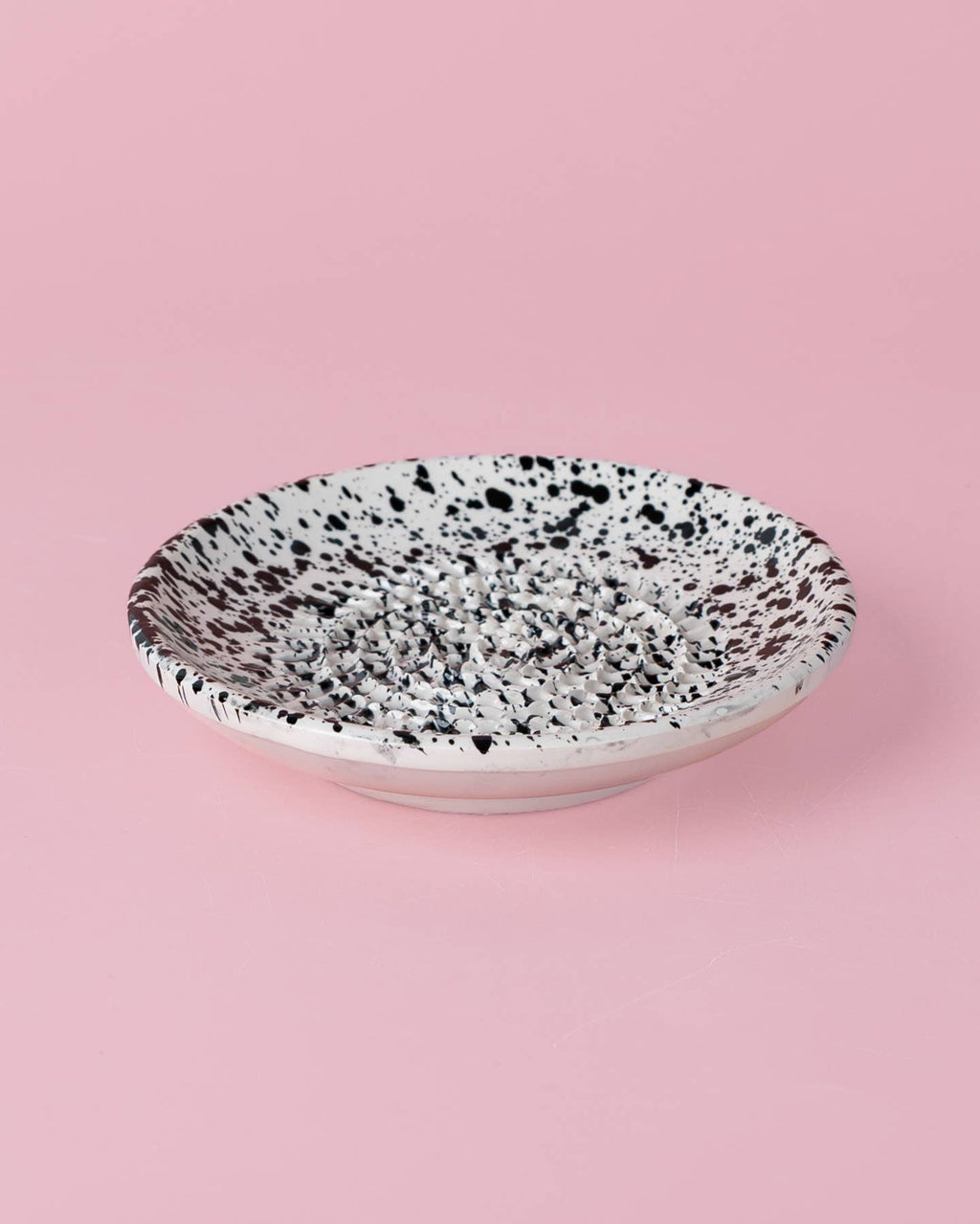 Small Ceramic Garlic Grater Plate - Black & White - Galaxy